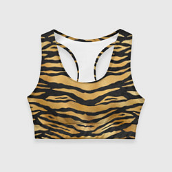 Топик спортивный женский Текстура шкуры тигра, цвет: 3D-принт