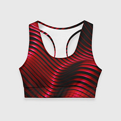 Топик спортивный женский Волны красного металла, цвет: 3D-принт