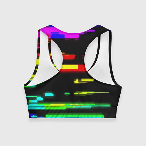 Женский спортивный топ Color fashion glitch / 3D-принт – фото 2