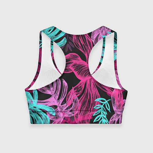 Женский спортивный топ Папоротниковый неон / 3D-принт – фото 2