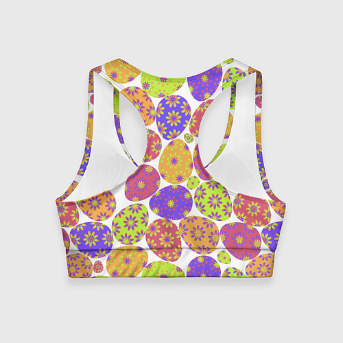 Женский спортивный топ Разукрашенные пасхальные яйца / 3D-принт – фото 2