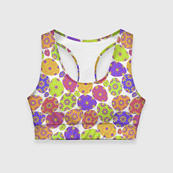 Женский спортивный топ Разукрашенные пасхальные яйца