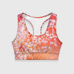 Топик спортивный женский Весенняя волна, цвет: 3D-принт