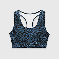 Топик спортивный женский Синяя леопардовая шкура, цвет: 3D-принт