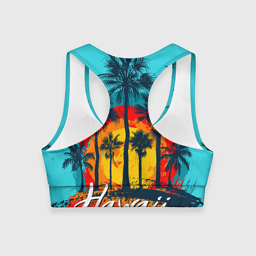 Женский спортивный топ Hawaii Солнце, Пальмы / 3D-принт – фото 2