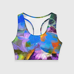 Топик спортивный женский Цветочный узор Summer, цвет: 3D-принт