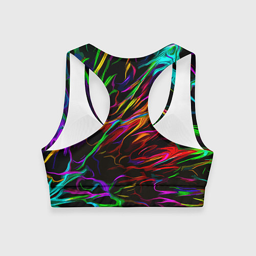 Женский спортивный топ Neon pattern Vanguard / 3D-принт – фото 2
