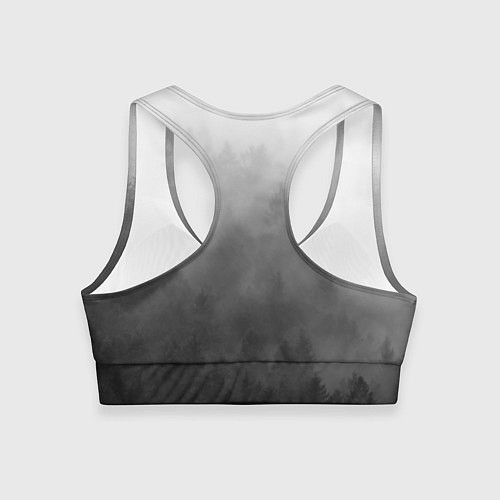 Женский спортивный топ Темный лес - туман / 3D-принт – фото 2
