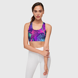 Топик спортивный женский Neon color pattern Fashion 2023, цвет: 3D-принт — фото 2