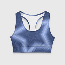 Топик спортивный женский Синий звездный современный узор, цвет: 3D-принт