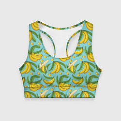 Топик спортивный женский Banana pattern Summer Fashion 2022, цвет: 3D-принт