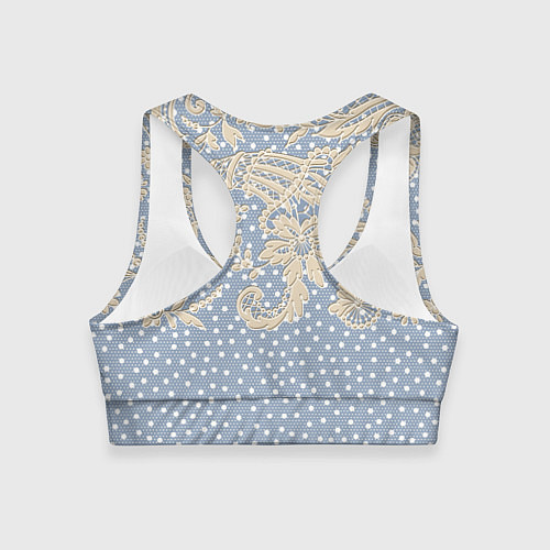 Женский спортивный топ Кружево и горошек / 3D-принт – фото 2