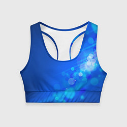 Женский спортивный топ Блики на синем фоне