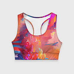 Топик спортивный женский Сочные краски, цвет: 3D-принт