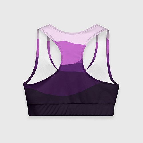 Женский спортивный топ Фиолетовый градиент горы абстракция / 3D-принт – фото 2
