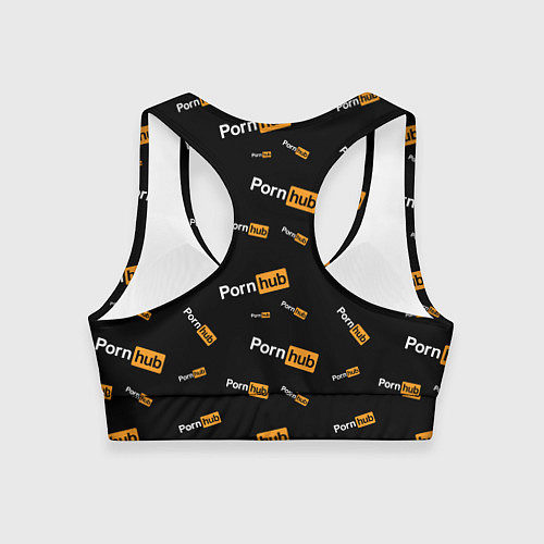 Женский спортивный топ PORN HUB НАДПИСИ ПАТТЕРН / 3D-принт – фото 2