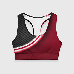 Топик спортивный женский Перфорация - красный неон, цвет: 3D-принт