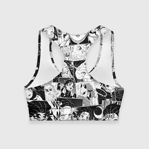 Женский спортивный топ Клинок рассекающий демонов паттерн / 3D-принт – фото 2