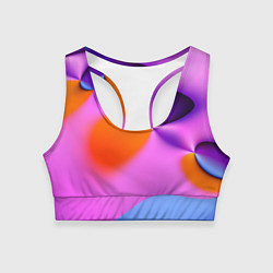 Топик спортивный женский Абстрактная красочная композиция Лето Abstract col, цвет: 3D-принт