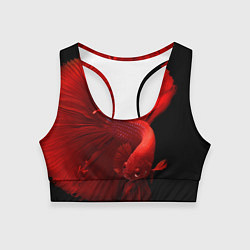 Топик спортивный женский Бойцовская-рыбка, цвет: 3D-принт