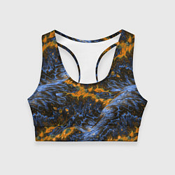 Топик спортивный женский Оранжево-Синяя Вулканическая Лава, цвет: 3D-принт