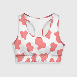 Топик спортивный женский Розовая корова, цвет: 3D-принт