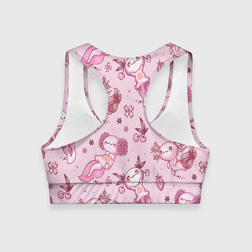 Женский спортивный топ Аксолотль саламандра / 3D-принт – фото 2