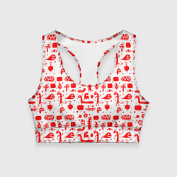 Топик спортивный женский RED MONSTERS, цвет: 3D-принт