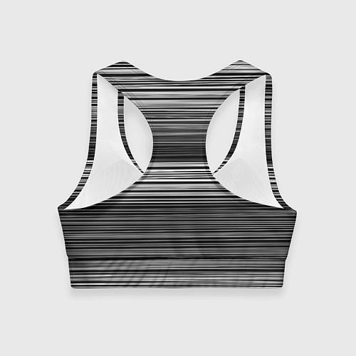 Женский спортивный топ Black and white thin stripes Тонкие полосы / 3D-принт – фото 2