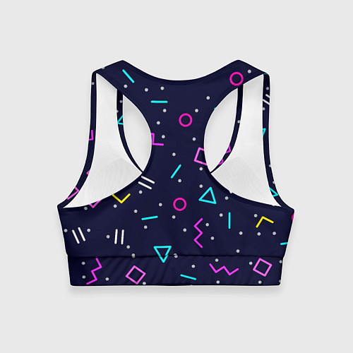 Женский спортивный топ Neon geometric shapes / 3D-принт – фото 2