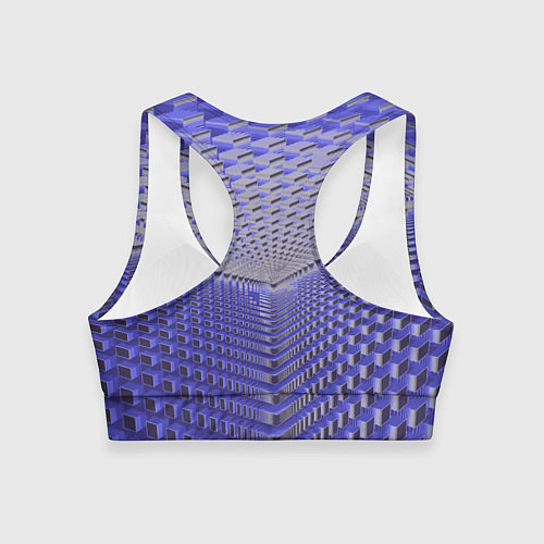 Женский спортивный топ Неоновые кубы - оптическая иллюзия / 3D-принт – фото 2