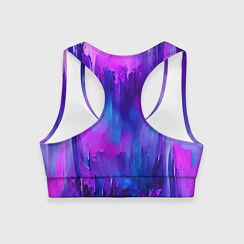 Женский спортивный топ Purple splashes / 3D-принт – фото 2