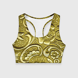 Топик спортивный женский Золотой орнамент - чеканка, цвет: 3D-принт