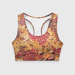 Топик спортивный женский Фактура ржавого железа, цвет: 3D-принт