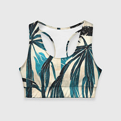 Топик спортивный женский Винтажные пальмы, цвет: 3D-принт