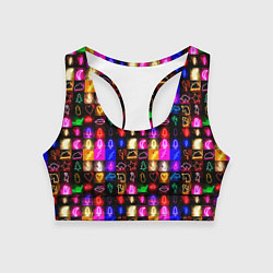 Топик спортивный женский Neon glowing objects, цвет: 3D-принт