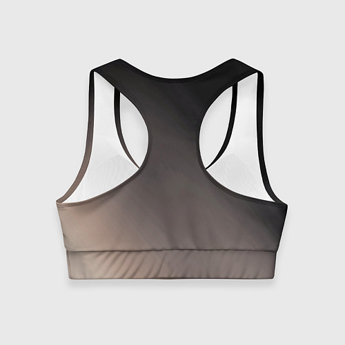 Женский спортивный топ Черный, серый бежевый градиент / 3D-принт – фото 2
