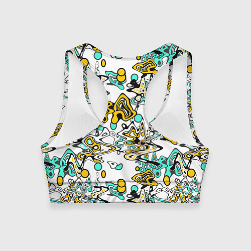 Женский спортивный топ Abstract pattern waves and streaks / 3D-принт – фото 2