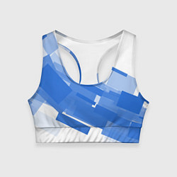Топик спортивный женский Геометрия в синем, цвет: 3D-принт