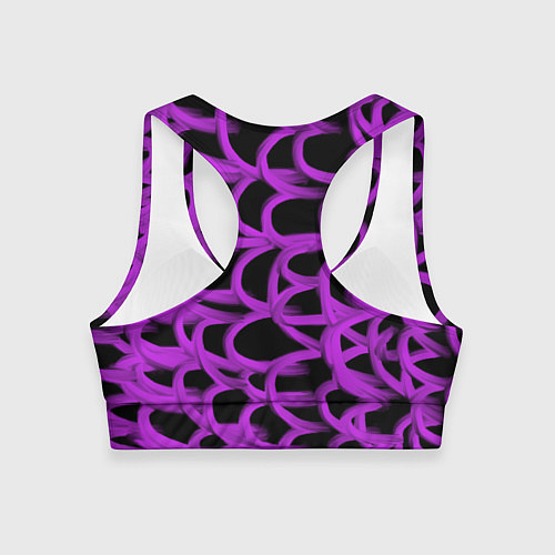 Женский спортивный топ Нити из фиолетовой краски / 3D-принт – фото 2