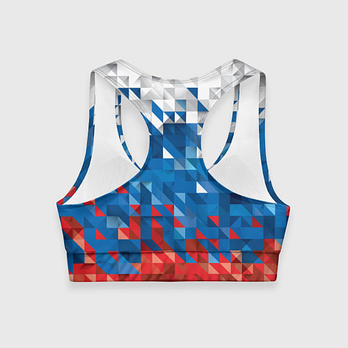 Женский спортивный топ Полигональный флаг России! / 3D-принт – фото 2