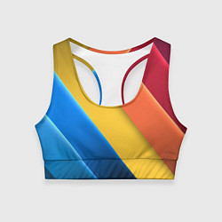 Топик спортивный женский Радужные полоски, цвет: 3D-принт