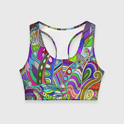 Женский спортивный топ Детский красочный узор