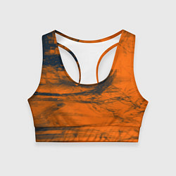 Женский спортивный топ Абстрактная оранжевая поверхность и чёрные тени