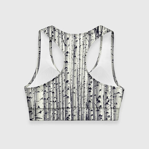 Женский спортивный топ Русские берёзки - роща / 3D-принт – фото 2