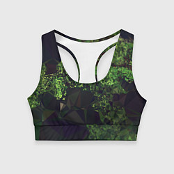 Топик спортивный женский Полигональные фоны зеленые, цвет: 3D-принт