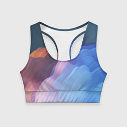 Топик спортивный женский Волнообразные абстрактные субстанции, цвет: 3D-принт