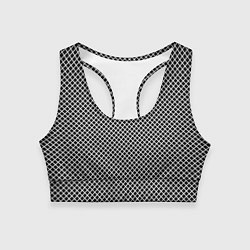 Топик спортивный женский Абстрактная чёрно-белая мозаика, цвет: 3D-принт