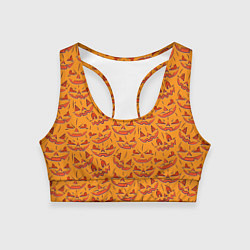 Топик спортивный женский Halloween Pumpkin Pattern, цвет: 3D-принт