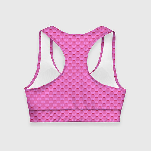 Женский спортивный топ Геометрический современный розовый однотонный узор / 3D-принт – фото 2